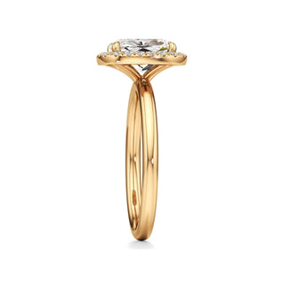 Celeste Round Halo Plain Band