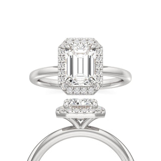 Celeste Emerald Halo Plain Band