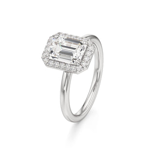 Celeste Round Halo Plain Band