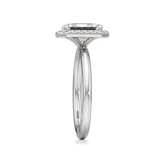Celeste Round Halo Plain Band