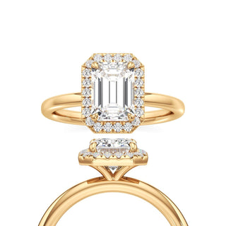 Celeste Emerald Halo Plain Band