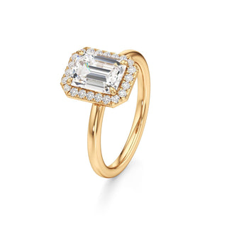 Celeste Round Halo Plain Band