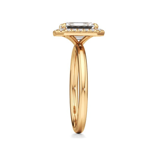 Celeste Round Halo Plain Band