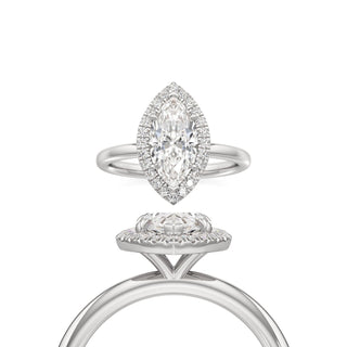 Celeste Marquise Halo Plain Band