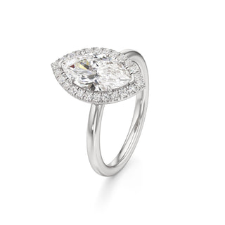Celeste Round Halo Plain Band