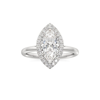 Celeste Round Halo Plain Band