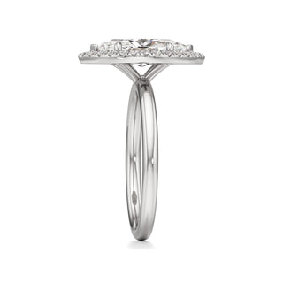 Celeste Round Halo Plain Band