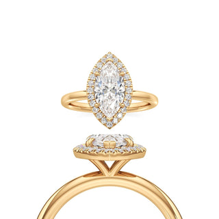 Celeste Marquise Halo Plain Band