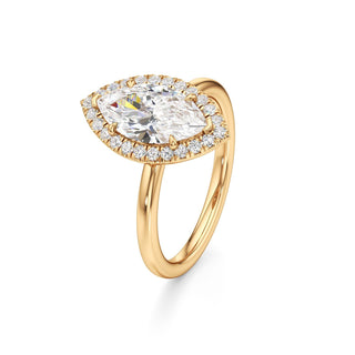 Celeste Round Halo Plain Band