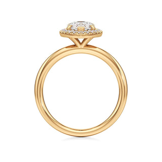 Celeste Round Halo Plain Band