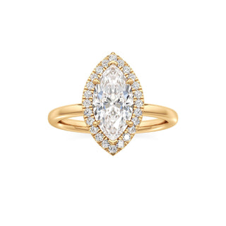 Celeste Round Halo Plain Band