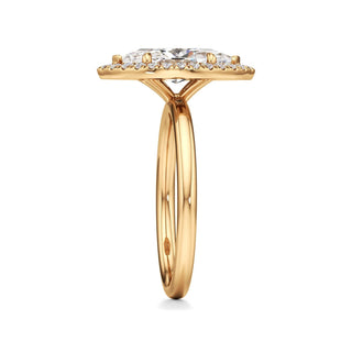 Celeste Round Halo Plain Band
