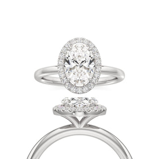 Celeste Oval Halo Plain Band
