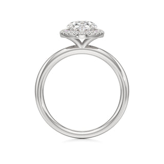 Celeste Round Halo Plain Band