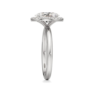 Celeste Round Halo Plain Band