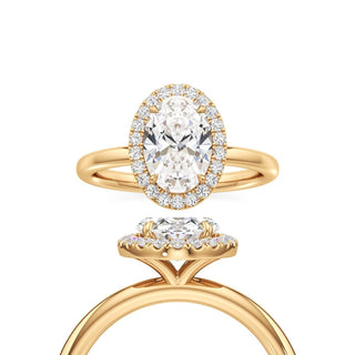 Celeste Oval Halo Plain Band