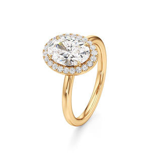 Celeste Round Halo Plain Band
