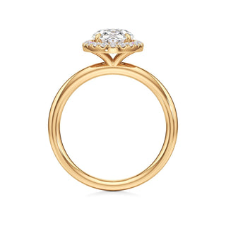 Celeste Round Halo Plain Band