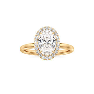 Celeste Round Halo Plain Band