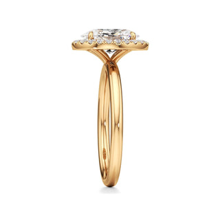 Celeste Round Halo Plain Band