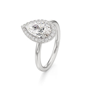 Celeste Round Halo Plain Band