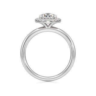 Celeste Round Halo Plain Band