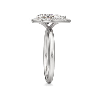 Celeste Round Halo Plain Band