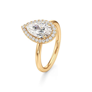 Celeste Round Halo Plain Band