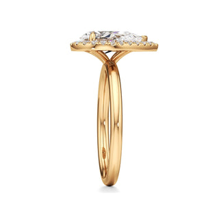 Celeste Round Halo Plain Band