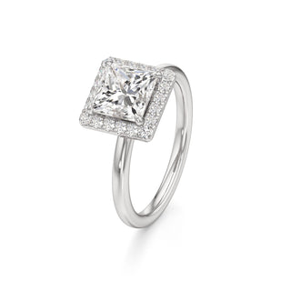 Celeste Round Halo Plain Band