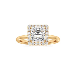 Celeste Round Halo Plain Band
