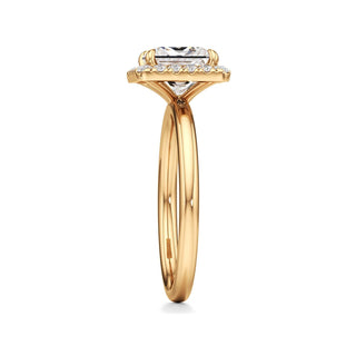 Celeste Round Halo Plain Band