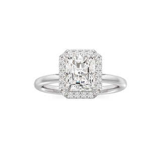 Celeste Round Halo Plain Band