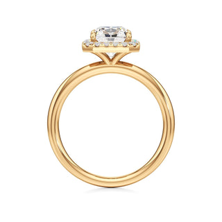 Celeste Round Halo Plain Band