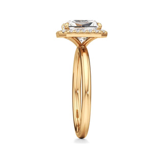 Celeste Round Halo Plain Band