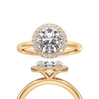 Celeste Round Halo Plain Band