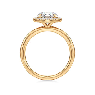 Celeste Round Halo Plain Band