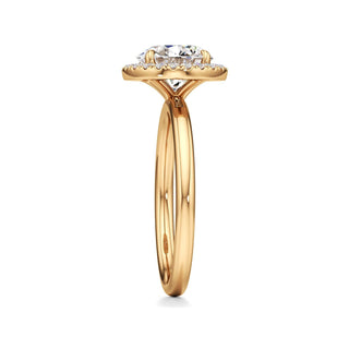 Celeste Round Halo Plain Band