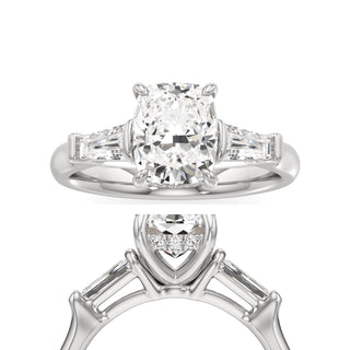 Christal Round Three Stone Tapered Baguette
