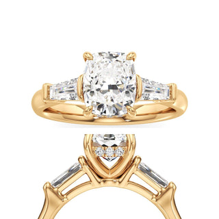 Christal Round Three Stone Tapered Baguette
