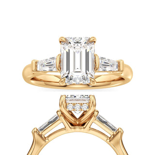 Christal Round Three Stone Tapered Baguette