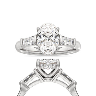 Christal Round Three Stone Tapered Baguette