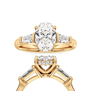 Christal Round Three Stone Tapered Baguette