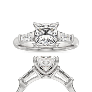 Christal Round Three Stone Tapered Baguette