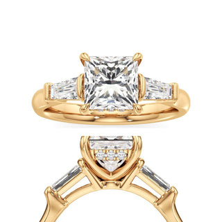 Christal Round Three Stone Tapered Baguette