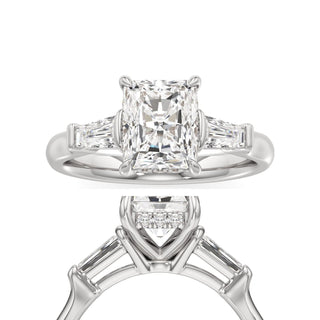 Christal Round Three Stone Tapered Baguette