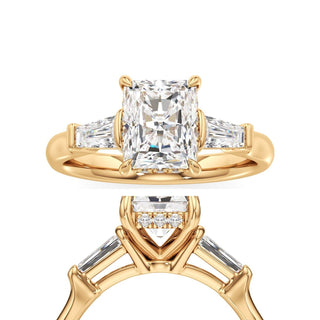 Christal Round Three Stone Tapered Baguette