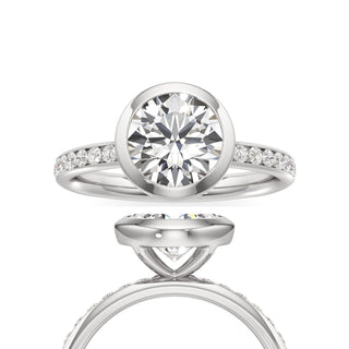 Classic Channel Set Bezel Round Engagement Ring