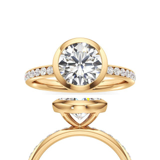 Classic Channel Set Bezel Emerald Engagement Ring