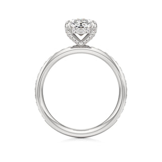 Classic Channel Set Diamond Basket Pear Engagement Ring
